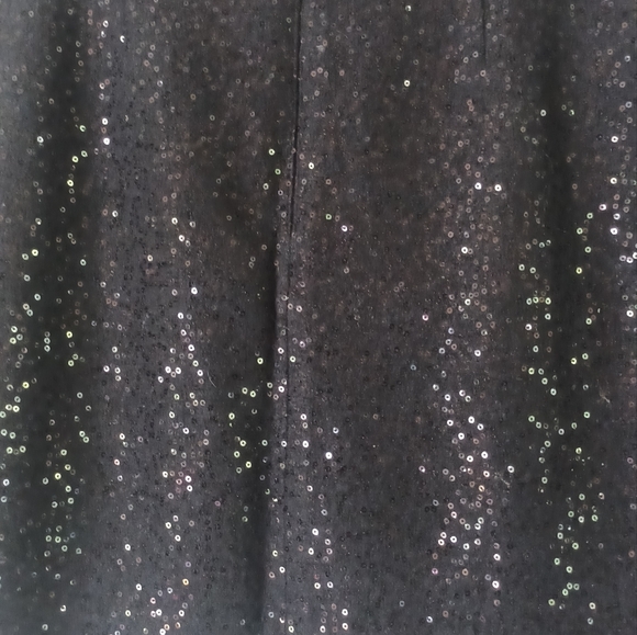 Ann Taylor Black Sequin Sparkles Wool Blend Straight Mini Skirt Size 0 Lined. - Picture 5 of 14